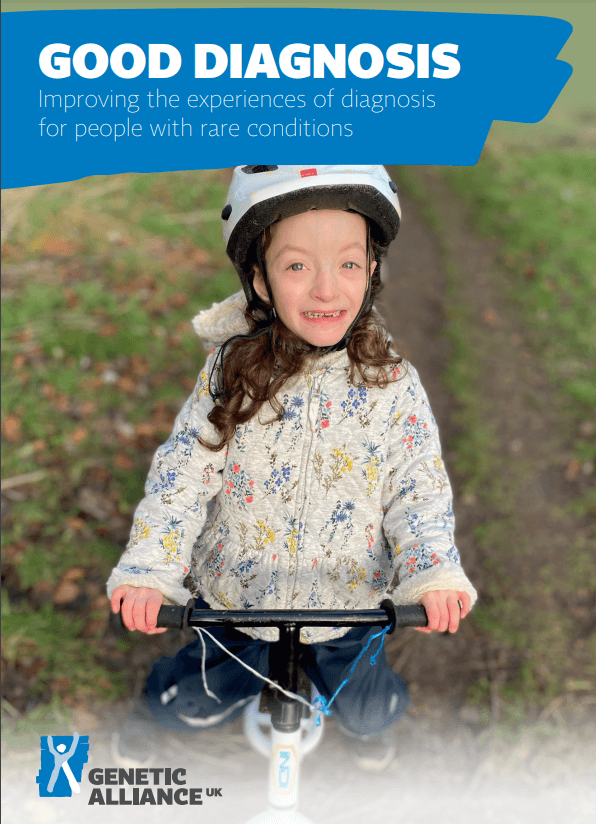 Front cover of Genetic Alliance UK's Good Diagnosis Report
