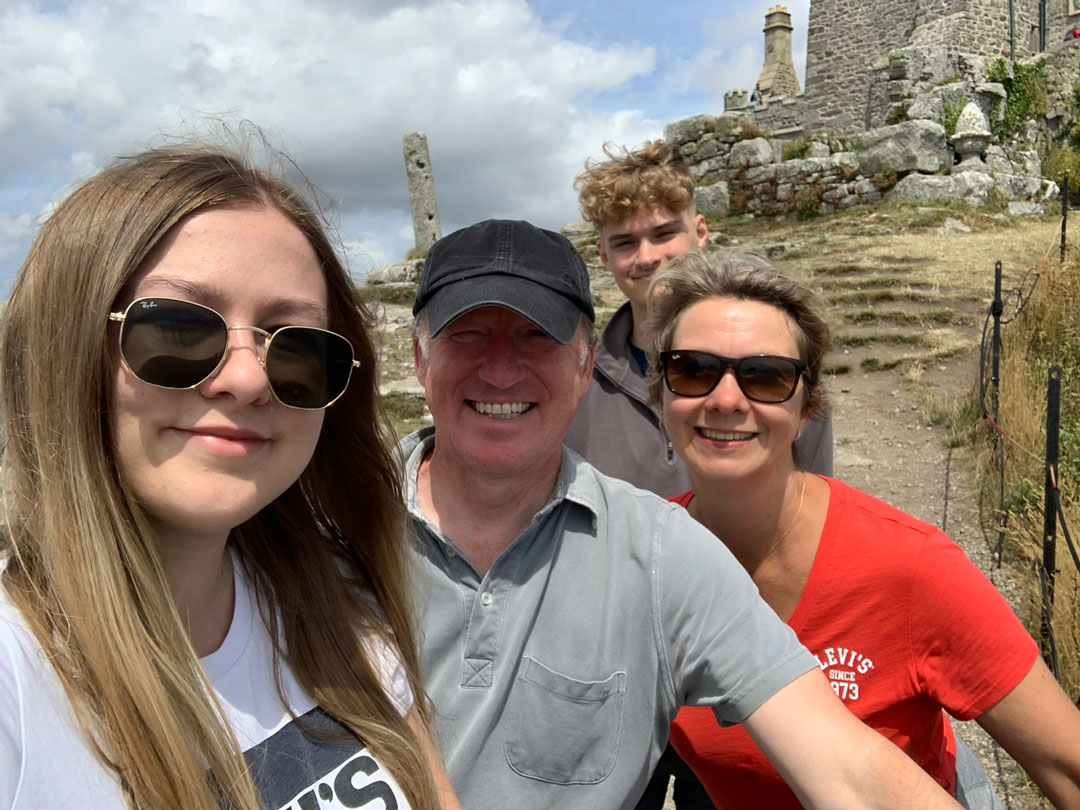Niamh pictured in Cornwall with her family.