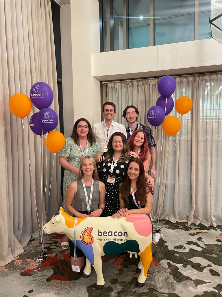 Picture of the Beacon team at the Cambridge Rare Disease Showcase