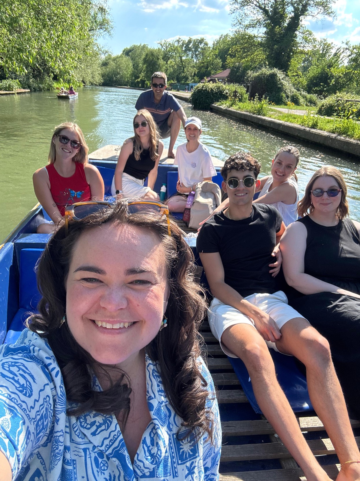 Photo of the Beacon team punting