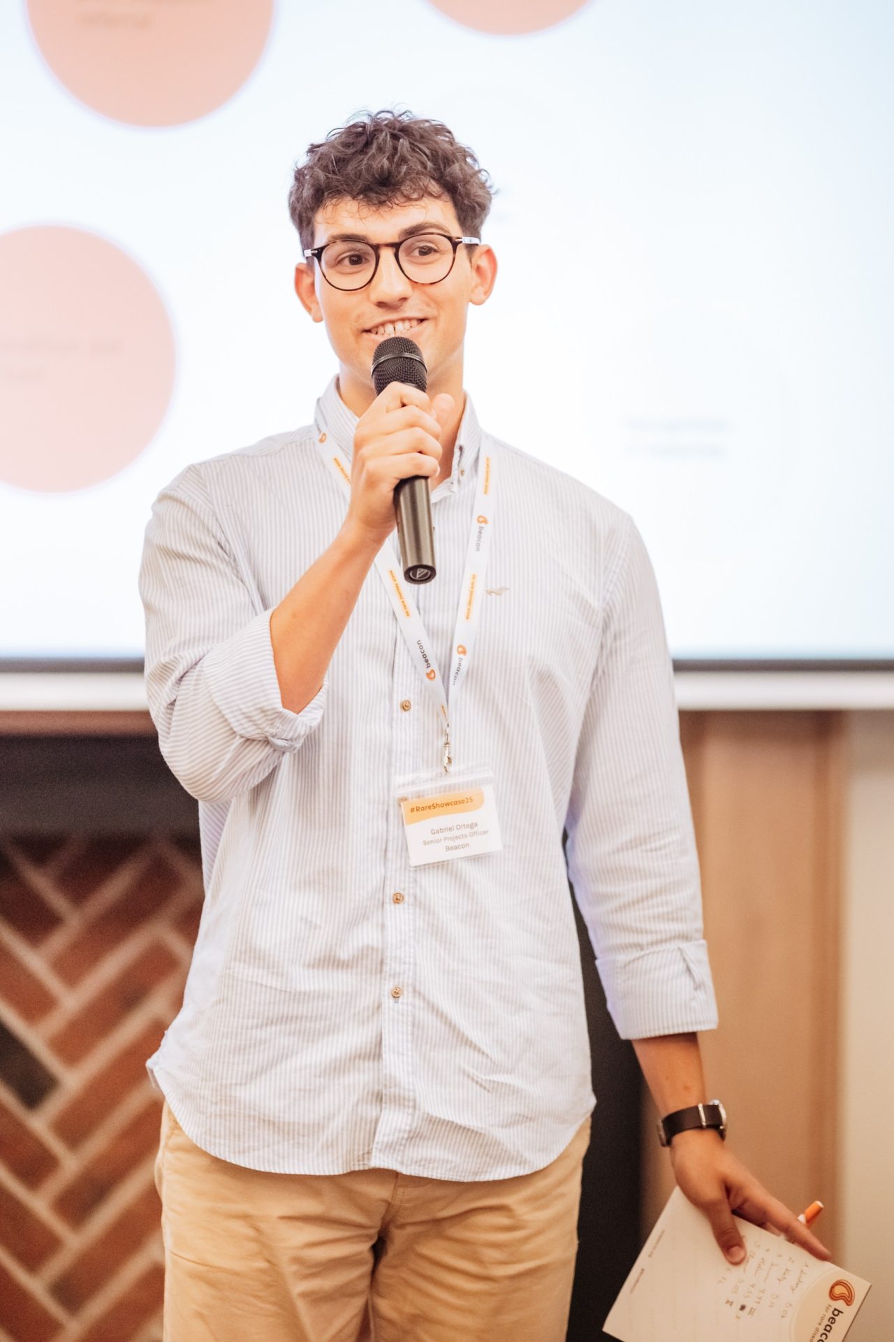 Gabriel speaking at an event