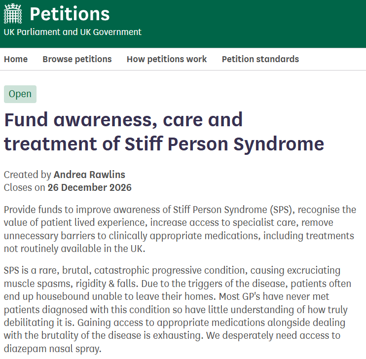 Image of the petition website