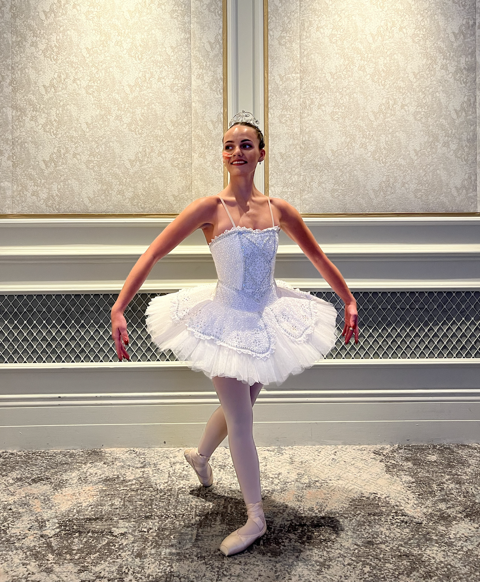 Millie wearing ballet clothes
